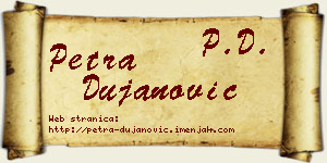 Petra Dujanović vizit kartica
